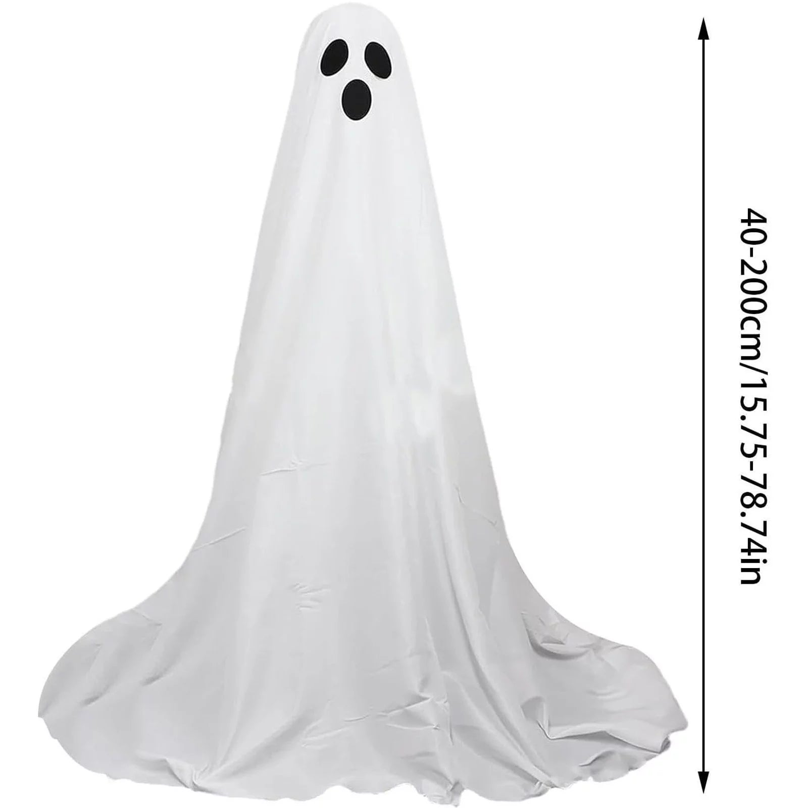 Decorations Outdoor, Large Lighted White Cloth Ghosts, 49 Inches Standing White Ghost, Home Courtyard Lawn Party Decoration (Cute)