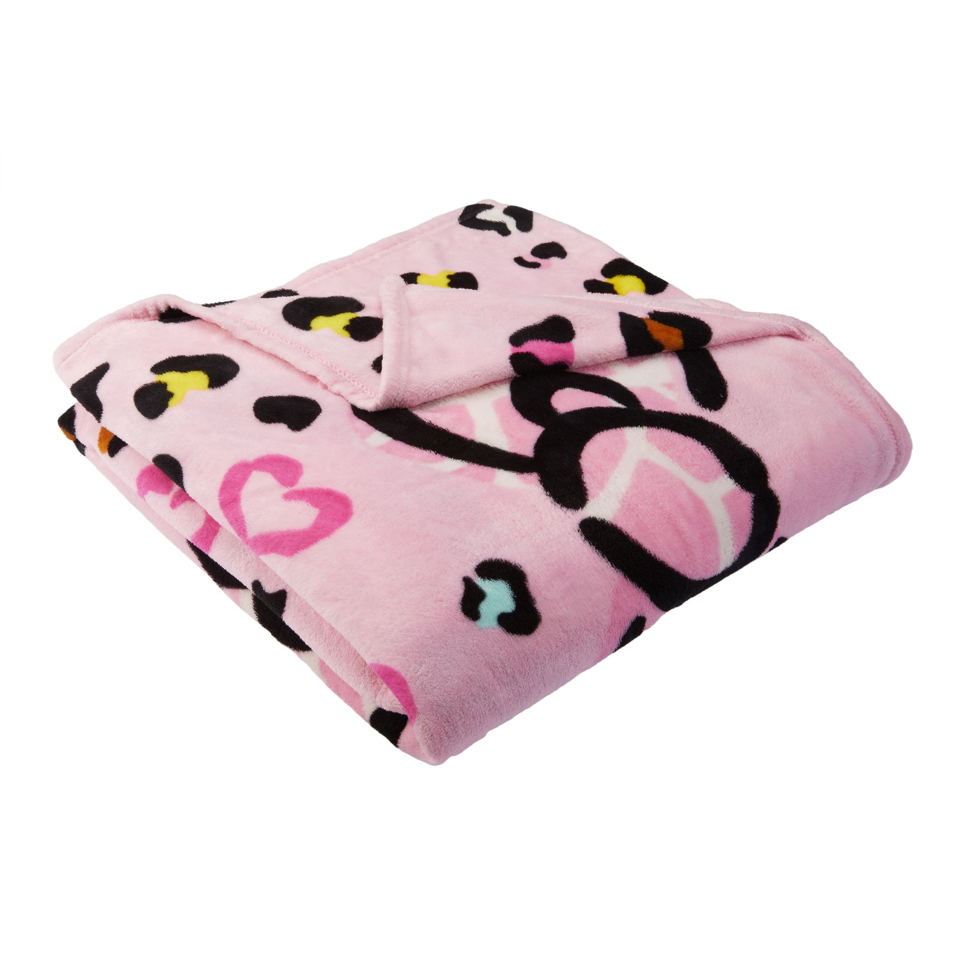 Kids Plush Twin/Full Blanket, 62 X 90, Pink Animal Print, Sanrio