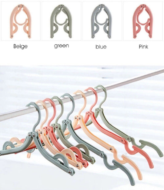 4 Portable Travel Hangers - Foldable & Collapsible Clothes Hangers for Packing