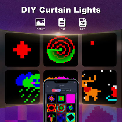 USB Led Smart Curtain Lights Bluetooth App Led String RGB Fairy Lights DIY Music Lights Party Window Curtain Bedroom Decoration