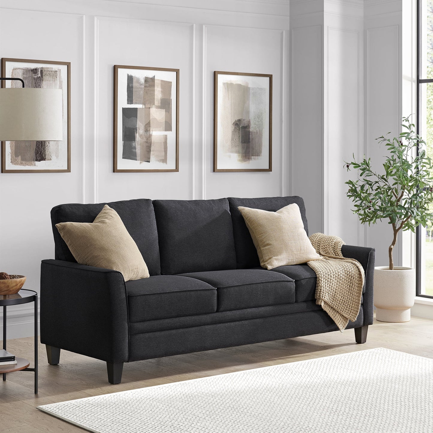 Auden 81" 3 Seat Classic Modern Sofa, Gray